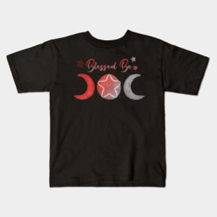 Blessed Be Triplemoon Abstract Flame and Stone Edition Design Kids T-Shirt